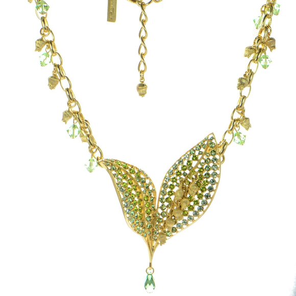 100% Authentic! Oscar de la Renta Crystal Lily of the Valley Necklace
